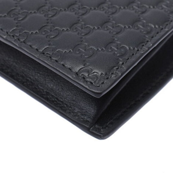 GUCCI Micro Guccisima Wallet Black Leather Bifold - Picture 4 of 12